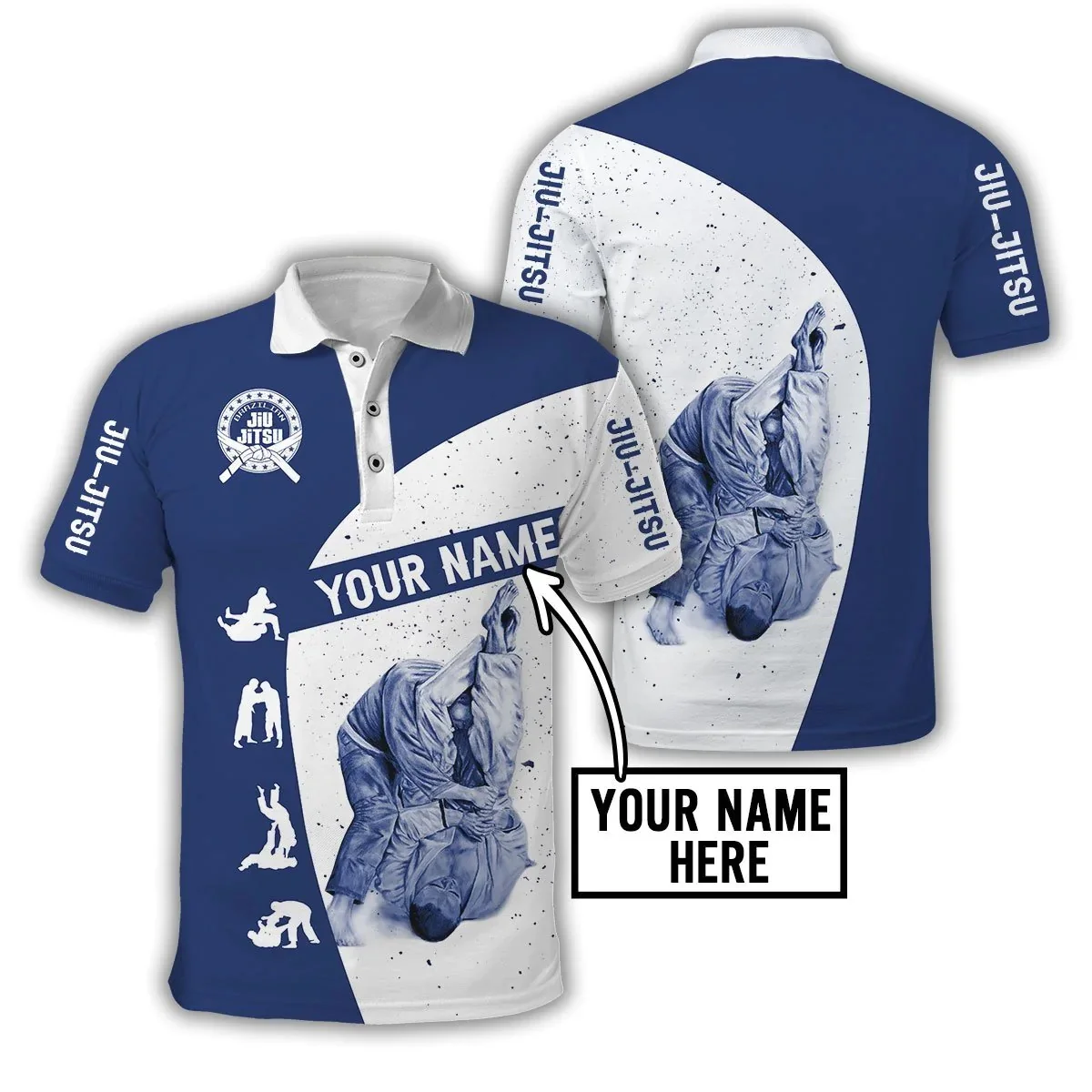 Men'S Fashion Names - Özelleştirilmiş Adı Jiu Jitsu 3D Her