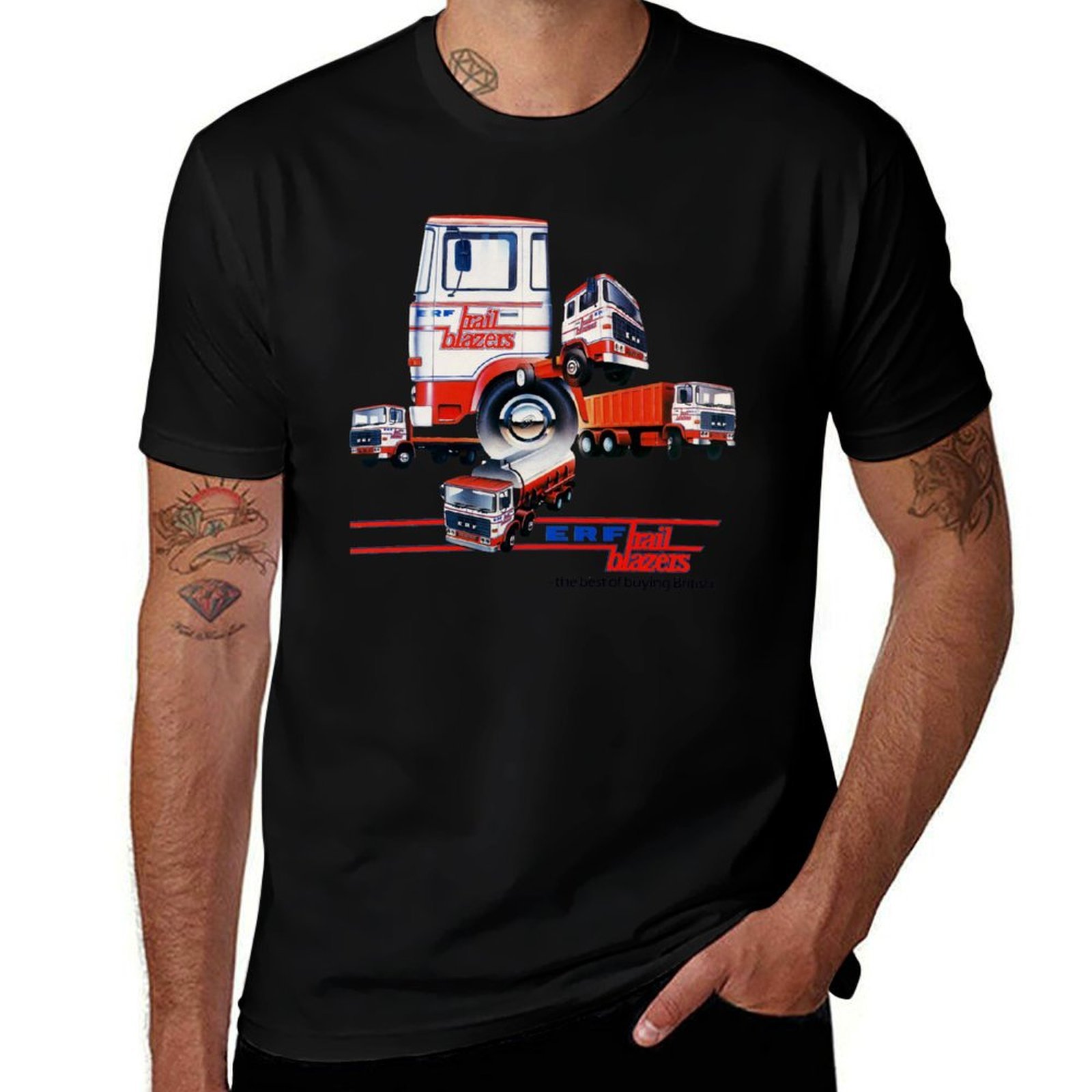 Mens Fashion In 1980S - ERF TRUCKS - 1980'ler Reklam Tişörtü