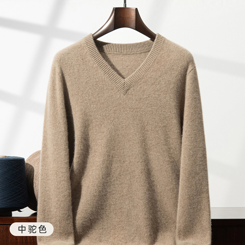 Men'S Fashion V Neck Sweater - Kalınlaştırılmış Kaşmir Kazak Erkek V Yaka