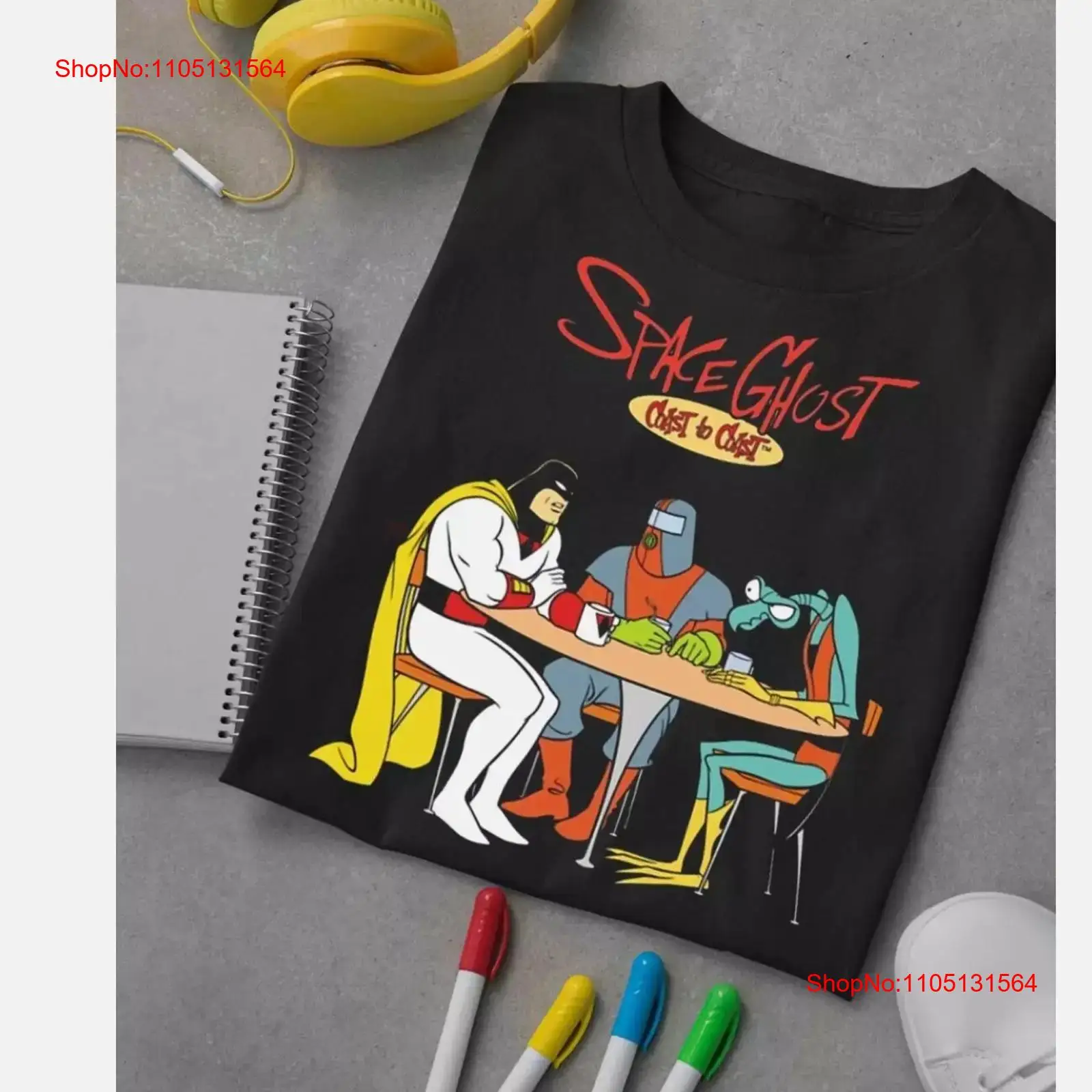 Mens Fashion Black Shirt - SICAK YENİ Space Ghost Coast çizgi