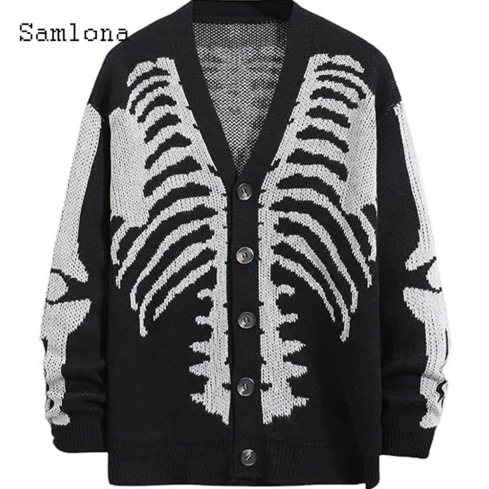 Men'S Fashion V Neck Sweater - Artı Boyutu Erkek Rahat Retro Örme