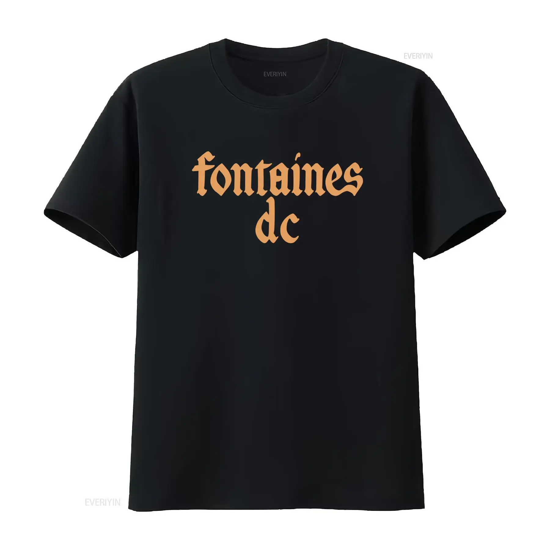 Mens Fashion Black Shirt - Fontaines D C 'Gotik Logo' Siyah