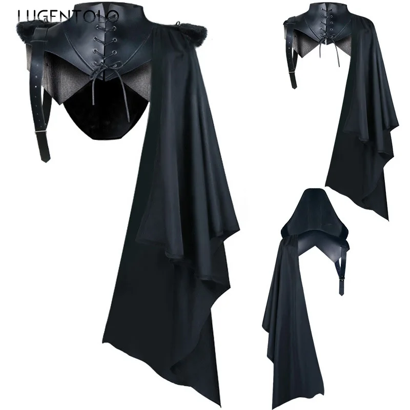 Mens Fashion Poncho - Erkekler Ortaçağ Kapşonlu Pançolar Şal Cadılar
