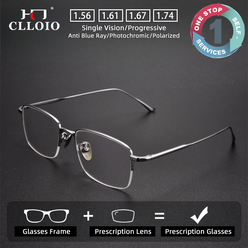 Mens Fashion Reading Glasses - CLLOIO Moda Ultra Hafif Saf Titanyum