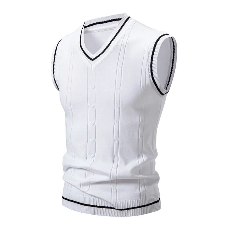 Men'S Fashion V Neck Sweater - Sonbahar erkek V Yaka Örgü Yelekler