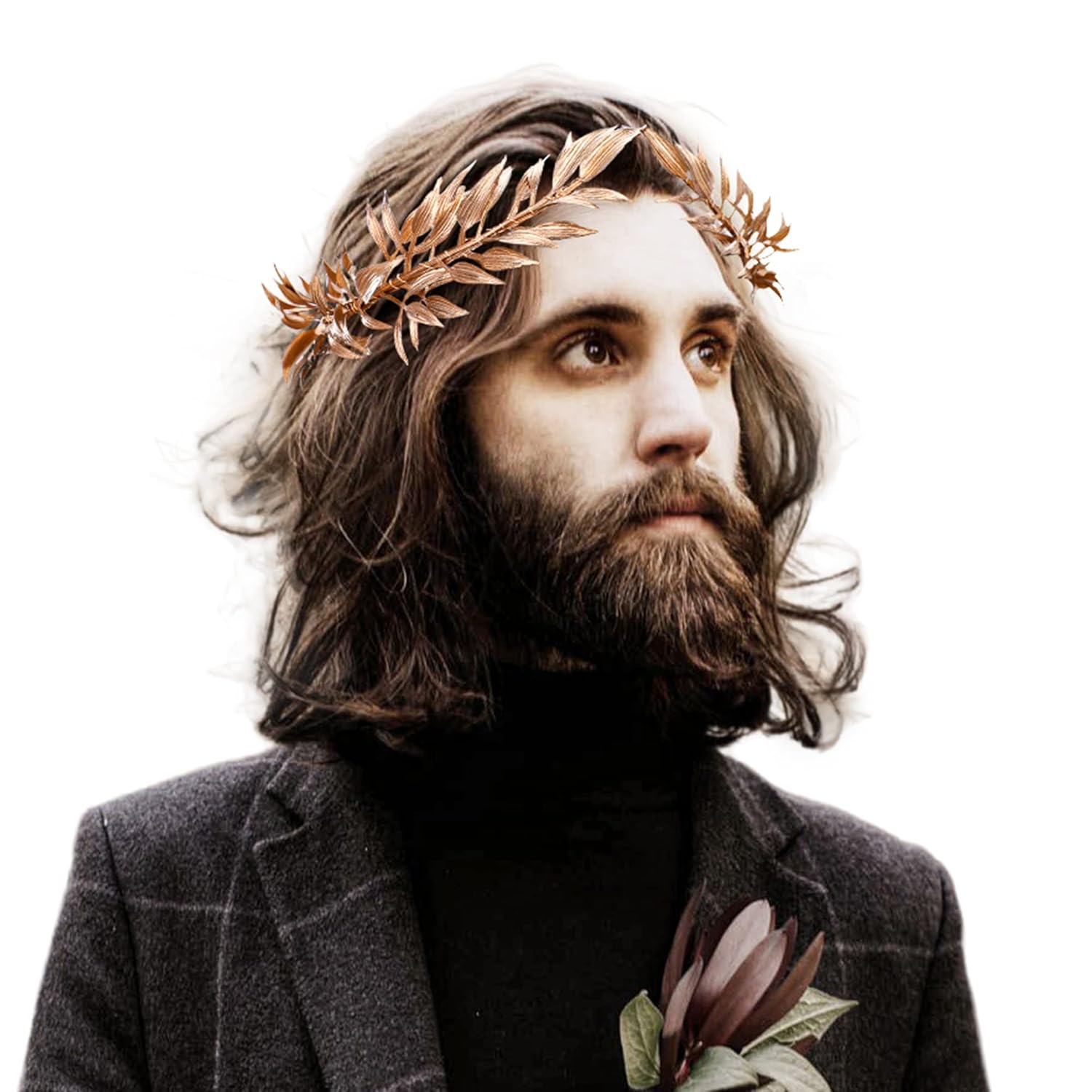 Men Fashion King - Woodland Yaprak Taç Ortaçağ Defne Kafa