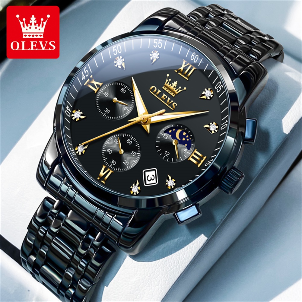 Men'S Fashion Luxury Brands - OLEVS Popüler erkek saatleri paslanmaz çelik