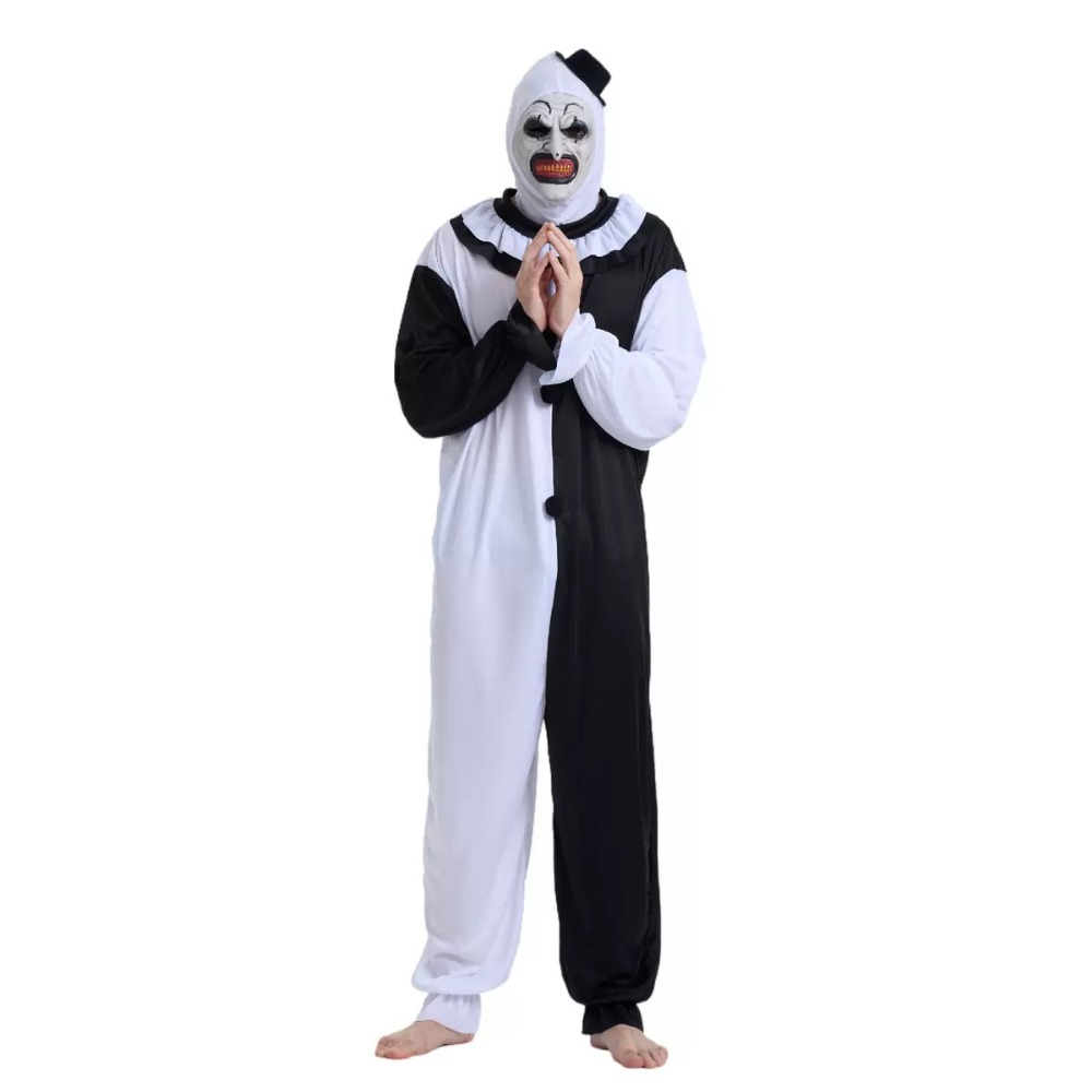 Mens Fashion Jumpsuit - Terrifier Sanatsal Palyaço Joker Cosplay Kostümü