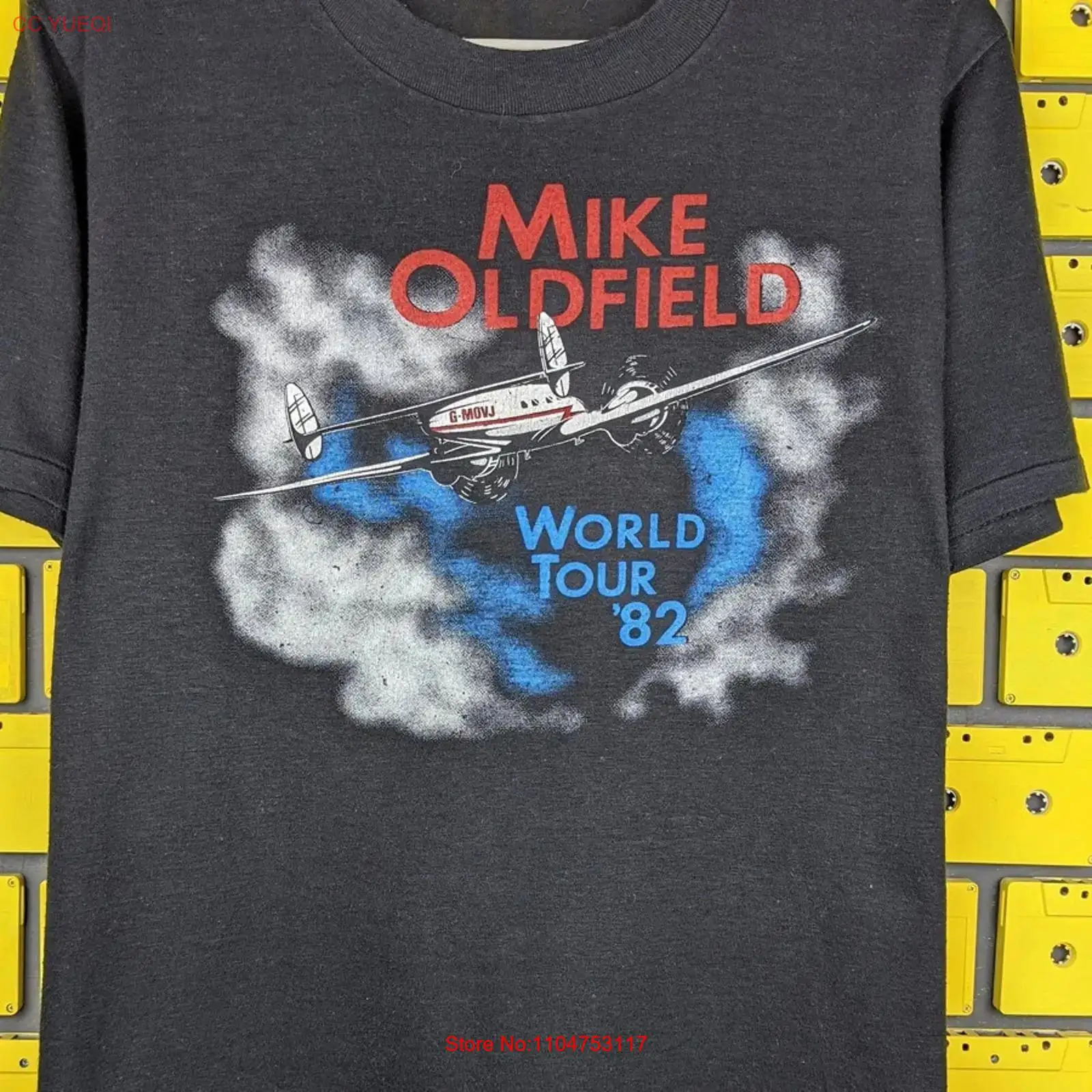 Mens Fashion Black Shirt - Mike Oldfield DÜNYA TURU siyah tişört