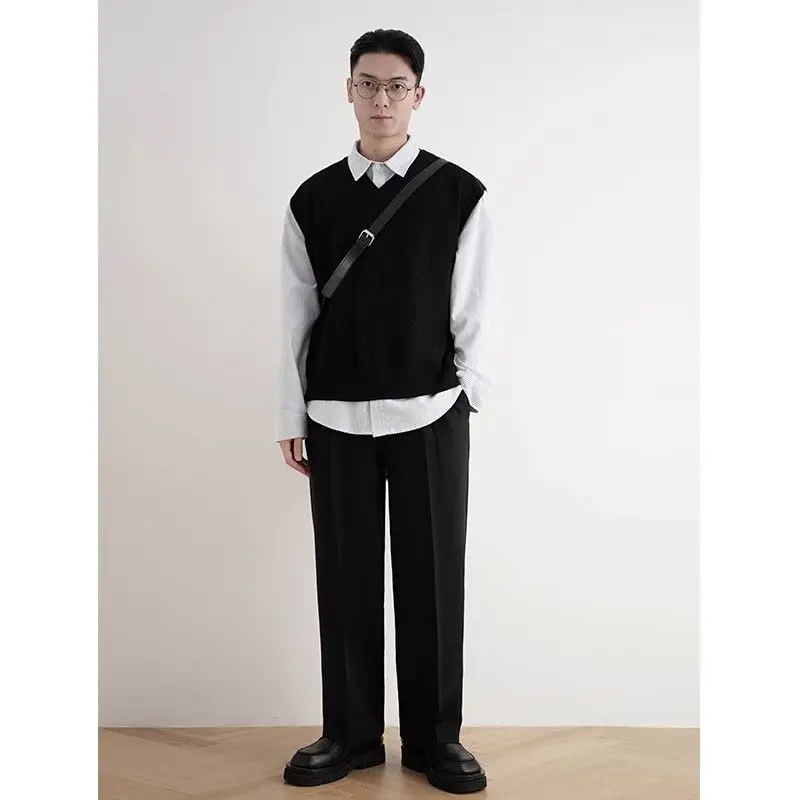 2024 Erken Sonbahar Basit Siya - Men'S Fashion V Neck Sweater incelemesi ve fiyatı