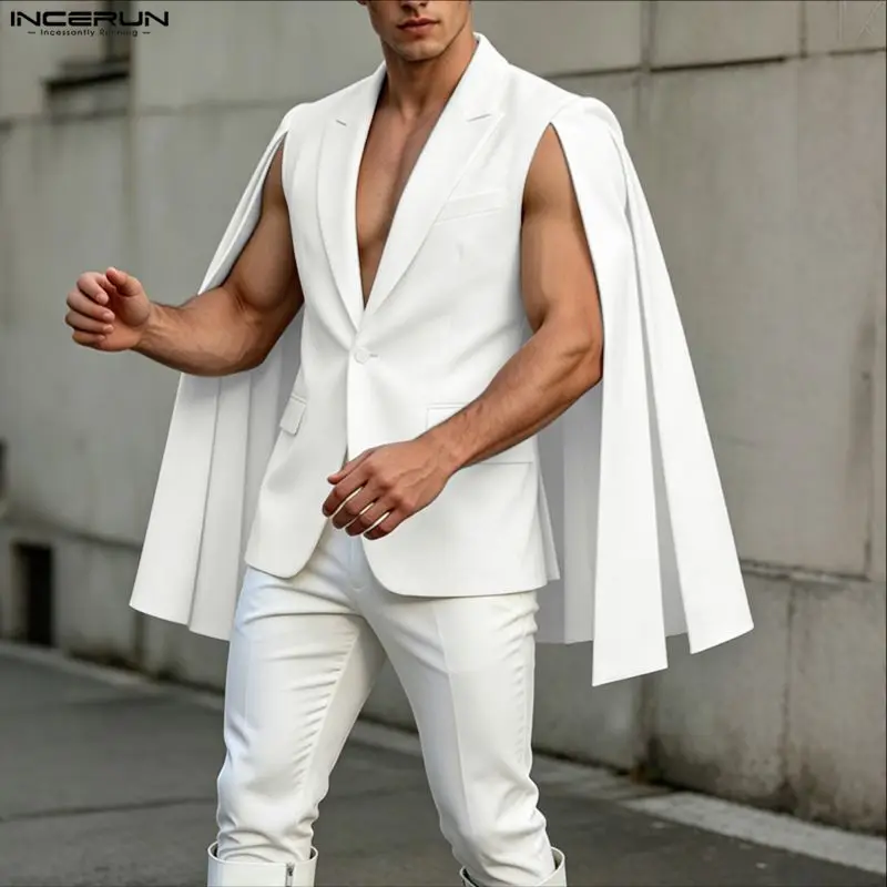 INCERUN erkek Düzensiz Blazer  - Mens Fashion Poncho incelemesi ve fiyatı