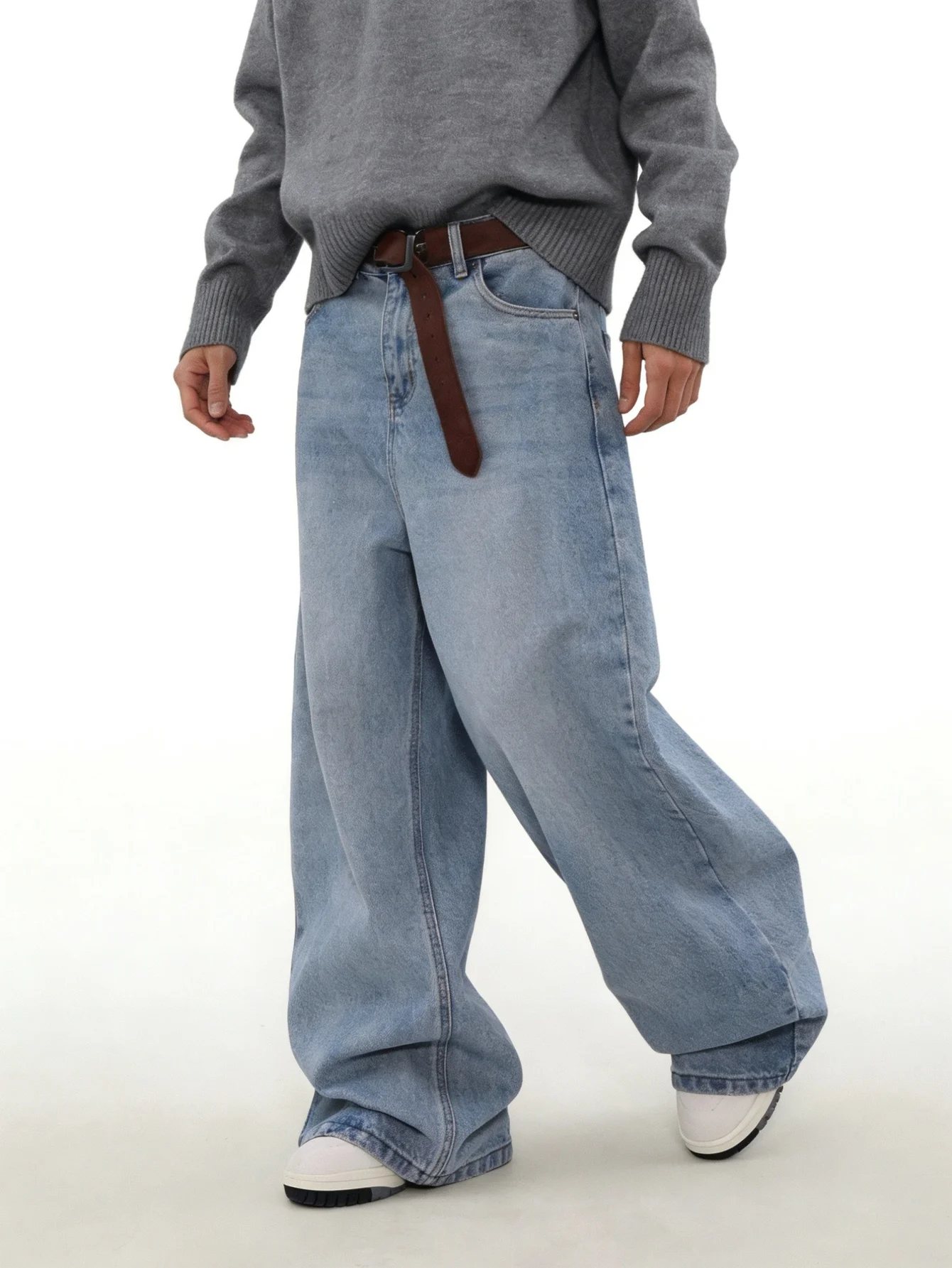 Hafif Retro Y2K Mavi Bol Paça  - Men'S Fashion For 60 Year Old incelemesi ve fiyatı