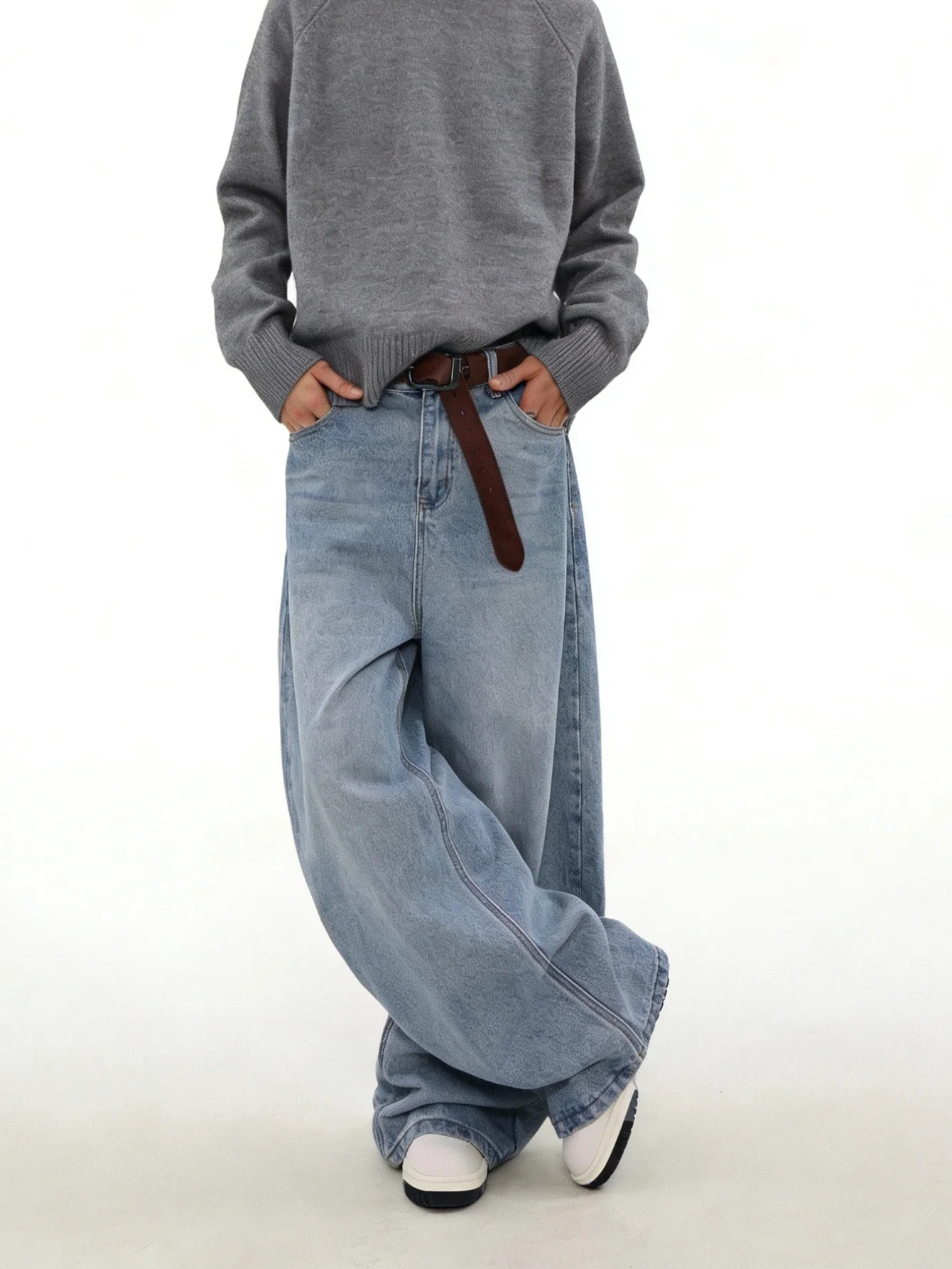 Hafif Retro Y2K Mavi Bol Paça  - Men'S Fashion For 60 Year Old incelemesi ve fiyatı