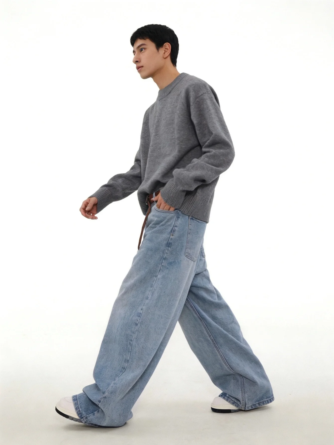 Hafif Retro Y2K Mavi Bol Paça  - Men'S Fashion For 60 Year Old incelemesi ve fiyatı