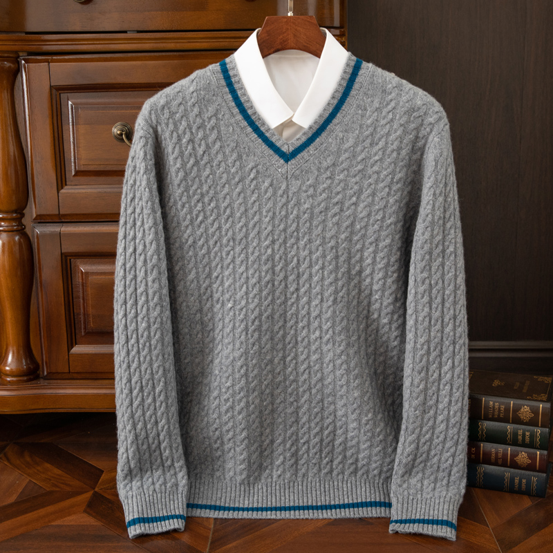 Sonbahar ve kış yeni kalınlaşm - Men'S Fashion V Neck Sweater incelemesi ve fiyatı