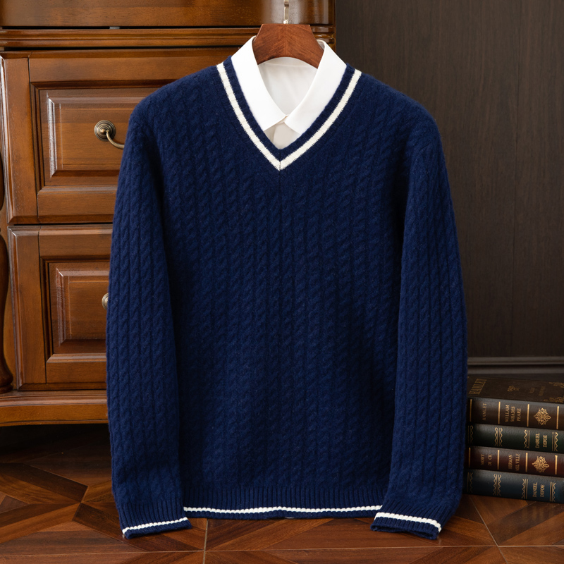 Sonbahar ve kış yeni kalınlaşm - Men'S Fashion V Neck Sweater incelemesi ve fiyatı