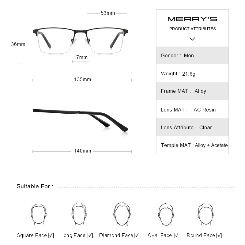 MERRYS tasarım erkekler reçete - Mens Fashion Reading Glasses incelemesi ve fiyatı